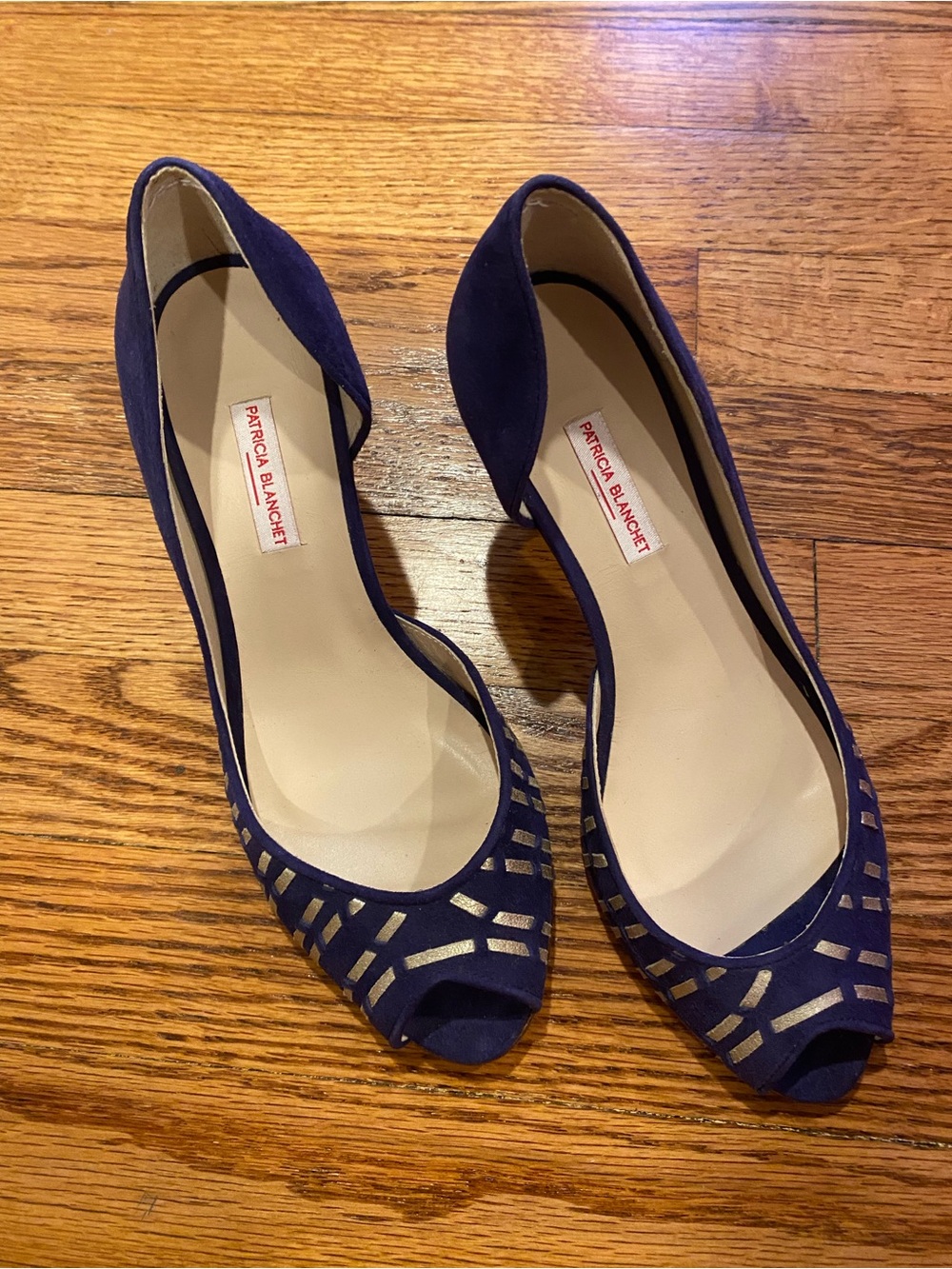 Patricia blanchet  scarpins  Navy Peep-Toe Pumps